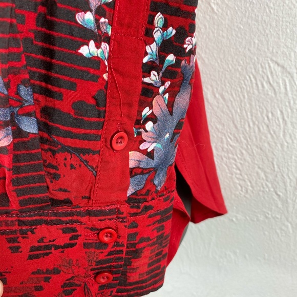 Desigual Long Sleeve Button Front Cam - Picture 5 of 12